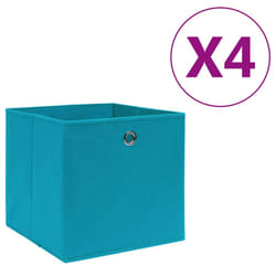 vidaXL Storage Boxes Organiser Cube Basket Container Pack Box Storage Chest - baby blue, 4 pcs