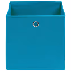 vidaXL 10x Storage Boxes Non-woven Fabric Baby Blue Organiser Basket Container