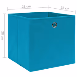 vidaXL 10x Storage Boxes Non-woven Fabric Baby Blue Organiser Basket Container - Additional view 4