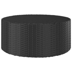 vidaXL Tea Table Black Poly Rattan Garden Outdoor Coffee Desk Patio Balcony