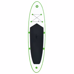 vidaXL Inflatable Stand Up Paddle Board Set SUP Surfboard Green and White