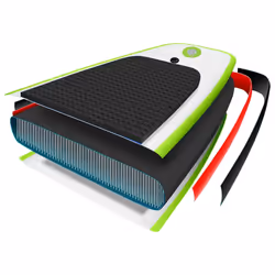 vidaXL Inflatable Stand Up Paddle Board Set SUP Surfboard Green and White - Additional view 5