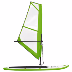 vidaXL Inflatable Stand Up Paddleboard with Sail Set Green and White SUP Board