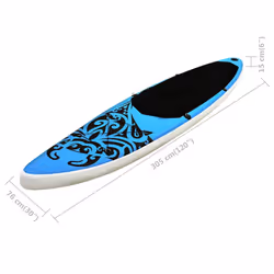 vidaXL Inflatable Stand Up Paddleboard Set Blue SUP Paddleboard Surfboard