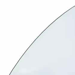 ) vidaXL Fireplace Glass Plate Half Round Glass Panel Arch Glass Multi Sizes - 1200 x 500 mm (L x W