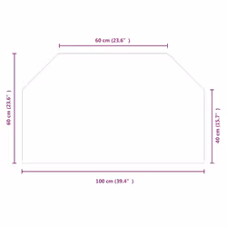 ) vidaXL Fireplace Glass Plate Hexagon Fireplace Floor Plate Panel Multi Sizes - 100 x 60 cm (L x W