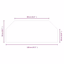 ) vidaXL Fireplace Glass Plate Hexagon Fireplace Floor Plate Panel Multi Sizes - 120 x 50 cm (L x W