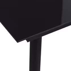 vidaXL Garden Dining Table Black 80cm Steel and Glass Outdoor Dinner Desk