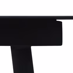 vidaXL Garden Dining Table Black 190cm Steel and Glass Outdoor Dinner Desk