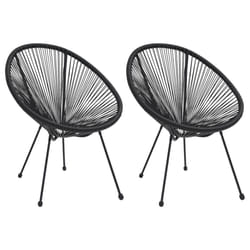 VidaXL 312164 outdoor chair Terrace Polyvinyl chloride (PVC), Rattan, Steel Black