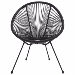 VidaXL 312164 outdoor chair Terrace Polyvinyl chloride (PVC), Rattan, Steel Black