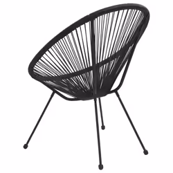 VidaXL 312164 outdoor chair Terrace Polyvinyl chloride (PVC), Rattan, Steel Black - Additional view 4