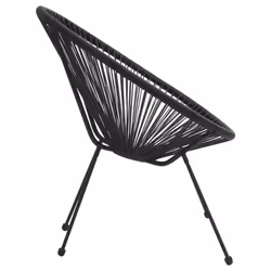 VidaXL 312164 outdoor chair Terrace Polyvinyl chloride (PVC), Rattan, Steel Black - Additional view 5