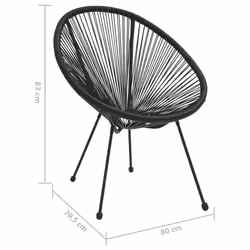 VidaXL 312164 outdoor chair Terrace Polyvinyl chloride (PVC), Rattan, Steel Black - Additional view 7