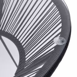 vidaXL Garden Dining Table Black Ã70x74 cm Rattan and Glass Outdoor Table - Additional view 2
