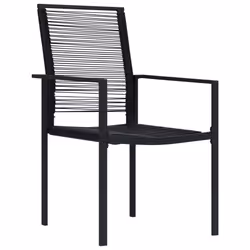 VidaXL 312172 outdoor chair Terrace Polyrattan, Steel Black