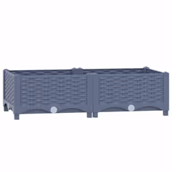 vidaXL Raised Bed Outdoor Plant Box Garden Planter Flower Pot Polypropylene