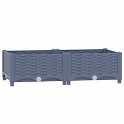 vidaXL Raised Bed Outdoor Plant Box Garden Planter Flower Pot Polypropylene