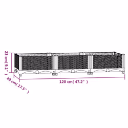 vidaXL Raised Bed Outdoor Plant Box Garden Planter Flower Pot Polypropylene - Additional view 5