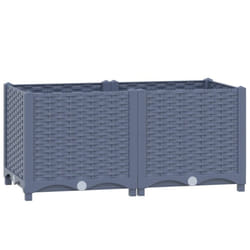 vidaXL Raised Bed Outdoor Plant Box Garden Planter Flower Pot Polypropylene