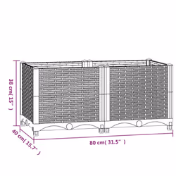 vidaXL Raised Bed Outdoor Plant Box Garden Planter Flower Pot Polypropylene - Additional view 3