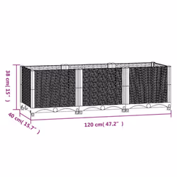 vidaXL Raised Bed Outdoor Plant Box Garden Planter Flower Pot Polypropylene