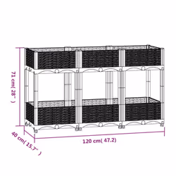 vidaXL Raised Bed Outdoor Plant Box Garden Planter Flower Pot Polypropylene - Additional view 5
