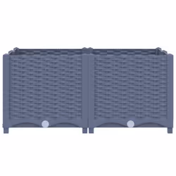 vidaXL Raised Bed Outdoor Plant Box Garden Planter Flower Pot Polypropylene