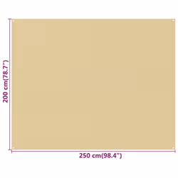 vidaXL Tent Carpet Outdoor Camping Hiking Rug Patio Accessory Picnic Tent - beige, 250 x 200 cm - Additional view 3