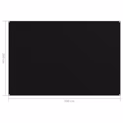 vidaXL Tent Carpet 200x300 cm Black Camping Tool Outdoor Rug Patio Hiking Mat