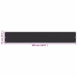 vidaXL Balcony Screen HDPE 75x500 cm Anthracite Outdoor Privacy Patio Sunshade - Additional view 5