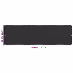 vidaXL Balcony Screen Anthracite 90x300 cm HDPE Outdoor Privacy Patio Sunshade