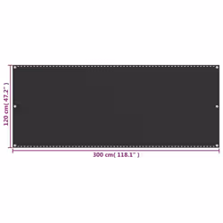 vidaXL Balcony Screen Anthracite 120x300 cm HDPE Outdoor Garden Sun Shelter - Additional view 4