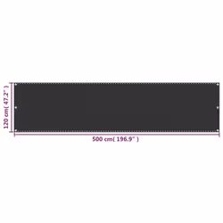 vidaXL Balcony Screen HDPE 120x500 cm Anthracite Outdoor Garden Sun Shelter - Additional view 4