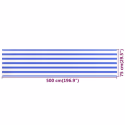 vidaXL Balcony Screen HDPE Outdoor Garden Protective Fence Privacy Sunshade - 75 x 500 cm