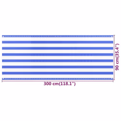 vidaXL Balcony Screen HDPE Outdoor Garden Protective Fence Privacy Sunshade - 90 x 300 cm