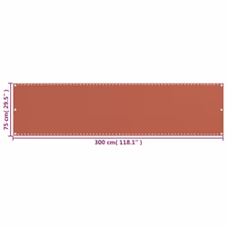 vidaXL Balcony Screen Terracotta 75x300 cm HDPE Fence Outdoor Privacy Screen