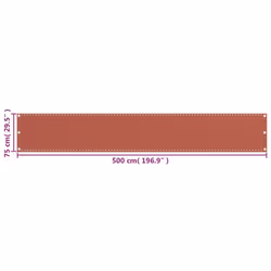 vidaXL Balcony Screen Terracotta HDPE Protective Privacy Fence Outdoor Garden - Additional view 4