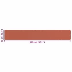 vidaXL Balcony Screen Terracotta 90x600 cm HDPE Fence Outdoor Privacy Screen - Additional view 4