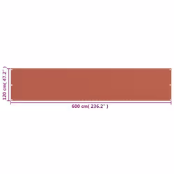 vidaXL Balcony Screen Terracotta 120x600 cm HDPE Balcony Protective Screen