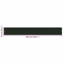 vidaXL Balcony Screen Dark Green HDPE Outdoor Garden Sunshade Privacy Screen - Additional view 4