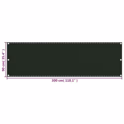 vidaXL Balcony Screen Dark Green 90x300 cm HDPE Outdoor Garden Sun Shelter - Additional view 4