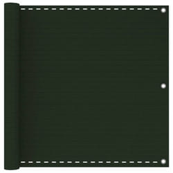vidaXL Balcony Screen Dark Green 90x400 cm HDPE Outdoor Garden Sun Shelter