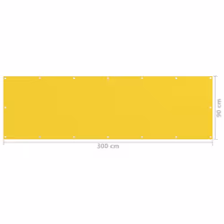 vidaXL Balcony Screen Yellow 90x300 cm HDPE Balcony Privacy Protective Screen - Additional view 4