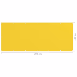 vidaXL Balcony Screen Yellow 120x300 cm HDPE Balcony Privacy Protective Screen - Additional view 4