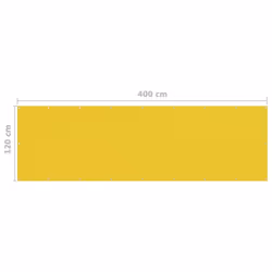 vidaXL Balcony Screen Yellow 120x400 cm HDPE Outdoor Privacy Sunshade Patio - Additional view 4