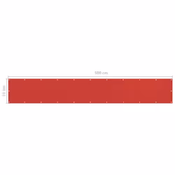 vidaXL Balcony Screen Red 75x500 cm HDPE Outdoor Privacy Protective Sunshade - Additional view 4