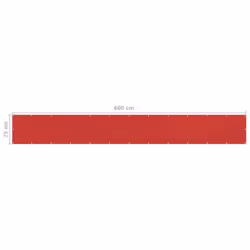 vidaXL Balcony Screen Red 75x600 cm HDPE Outdoor Privacy Protective Sunshade - Additional view 4