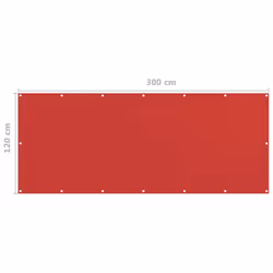 vidaXL Balcony Screen Red 120x300 cm HDPE Outdoor Privacy Protective Sunshade - Additional view 4