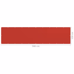 vidaXL Balcony Screen Red 120x500 cm HDPE Balcony Privacy Protective Screen - Additional view 4
